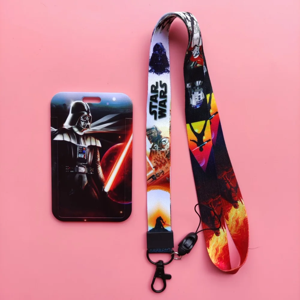 Disney Superheroes ID Slide Cover Card Holder Lanyard Men\'s Cardholder Hanging Rope Boys Badge holder ID Name Card Holders