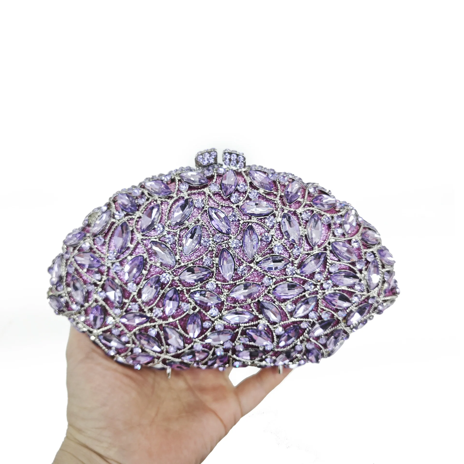 

Colorful Elegant Floral Metal Female Diamond Handbag Ladies Woman Crystal Dinner Party Cocktail Evening Bags Clutch Purse