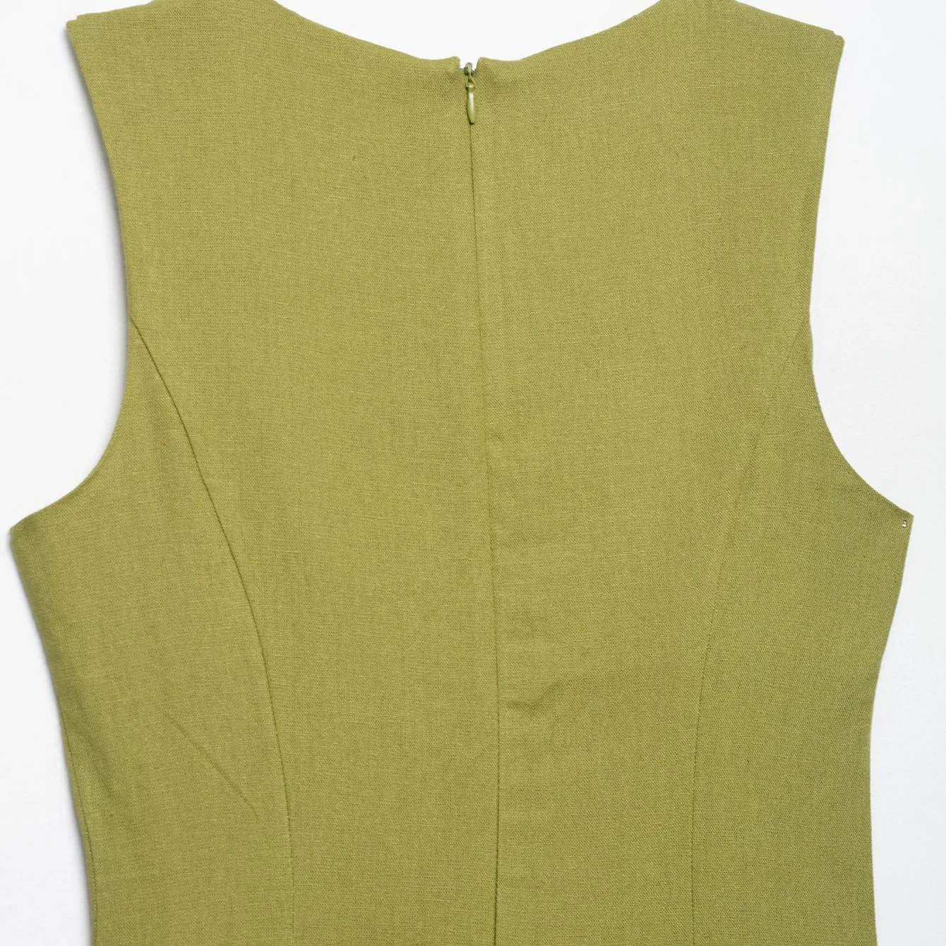 Robe mi-longue en lin, sans manches, col carré, élégante, minimaliste, robe de plage d'été