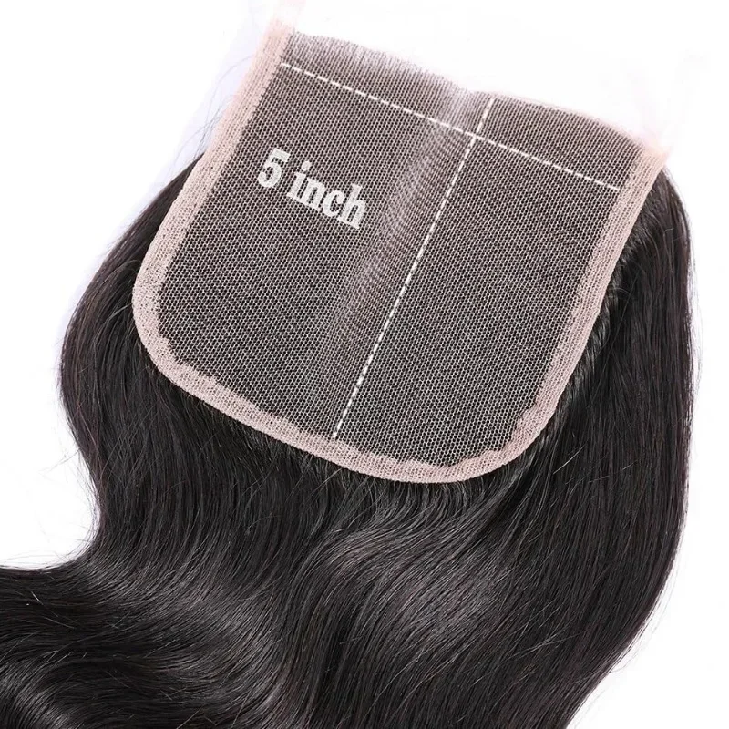 5x5 Lace Closure Human Hair Body Wave Brazilian Remy 100% Human Hair For Woman Transparent Lace Pre Plucked Hairline Daily Use