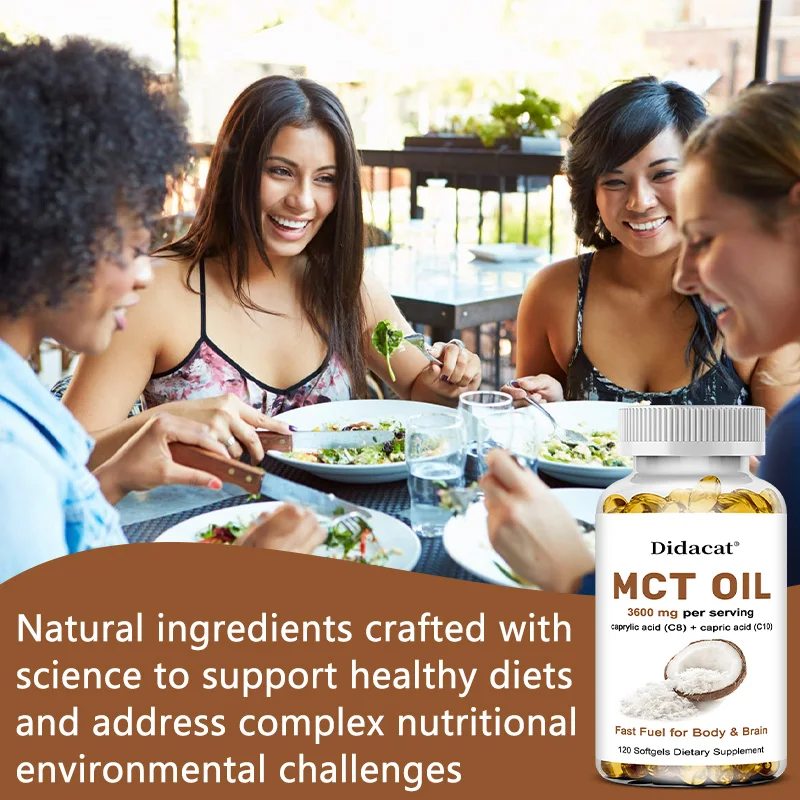 Pure MCT Oil Capsules 3000mg, Keto Supplement From Coconut, C10 & C8 Brain Fuel, Non-GMO and Gluten Free Dietary Supplement