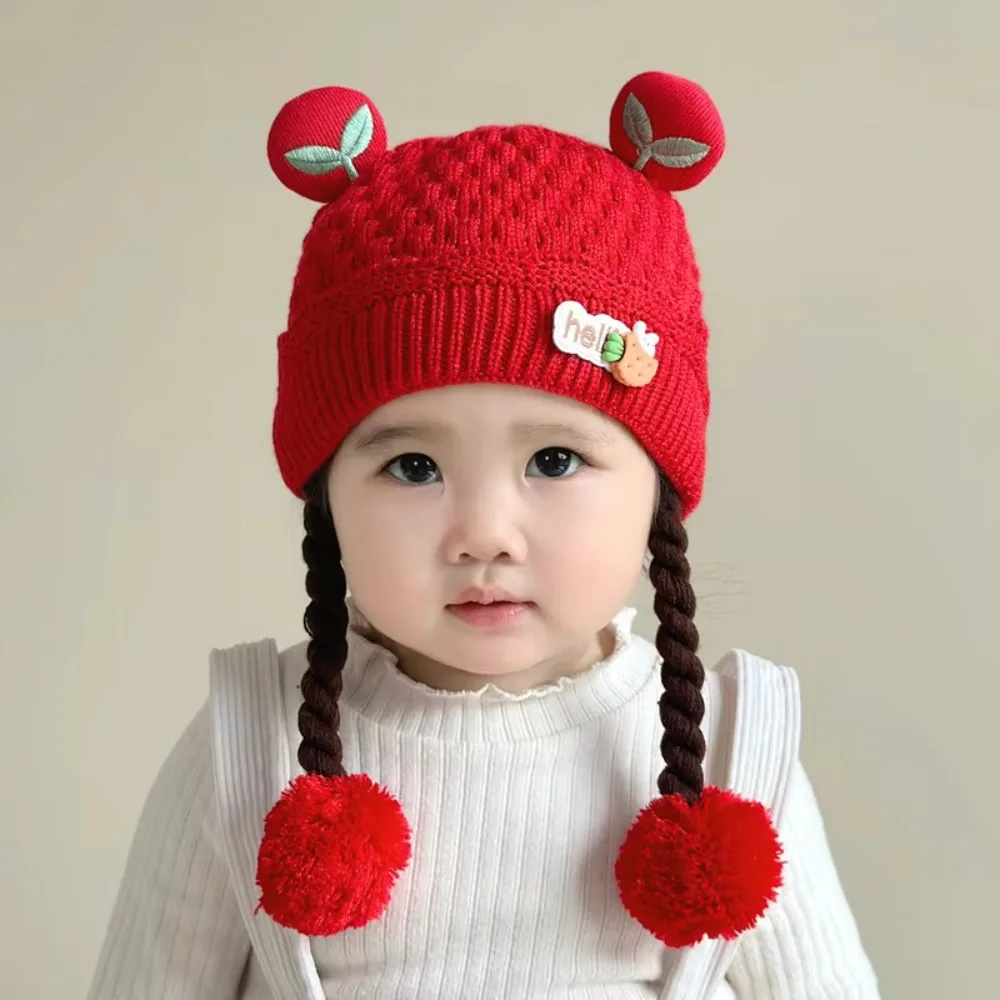 

Cute Cartoon Baby Ear Protection Cap Keep Warm Windproof Knitted Woolen Hat Thickened Baby Hat Winter