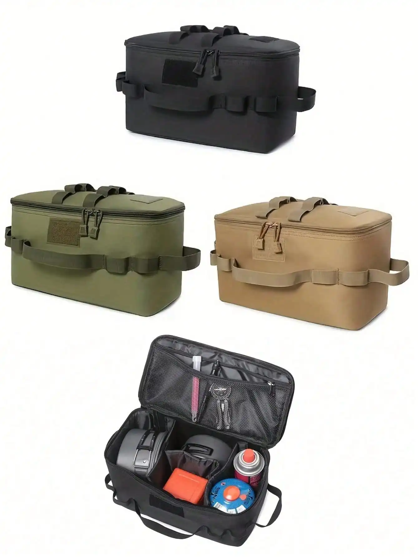 Outdoor Camping Gas Tank Lagerung Tasche Große Kapazität Boden Nagel Werkzeug Tasche Gas Kanister Picknick Kochgeschirr Utensilien Kit Tasche Mittagessen Tasche