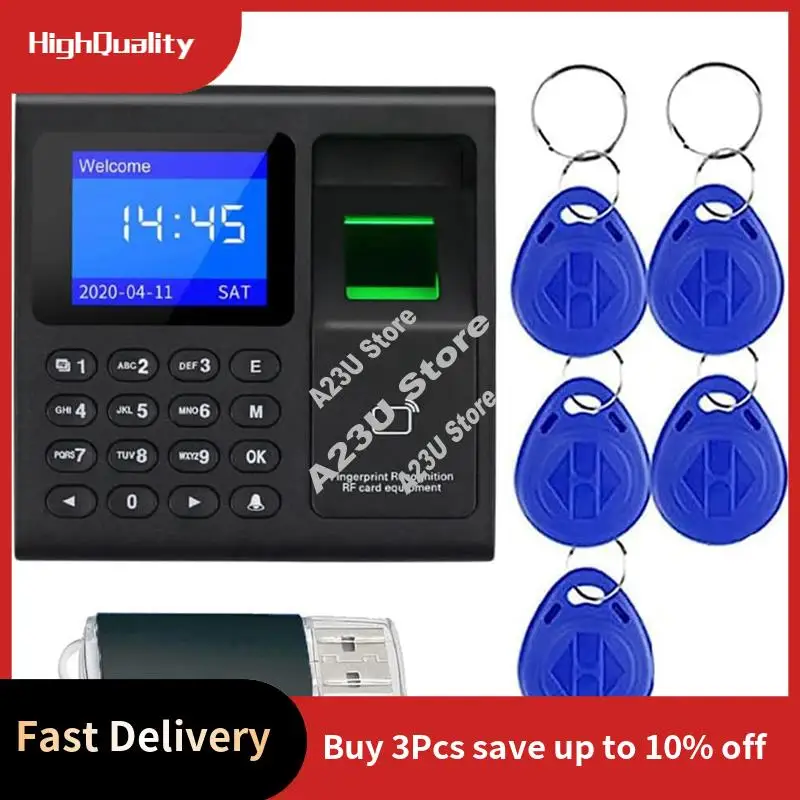 Time Attendance Machine Fingerprint Password Time Clock For Employee With Finger Scan, RFID And PIN Punching In One Durable-Hot