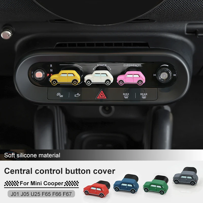 For Mini Cooper J01 F05 F65 F66 U25 F67 Silicone Car Central Control Button Protective Ornament Start Stop Button Decorate Cover