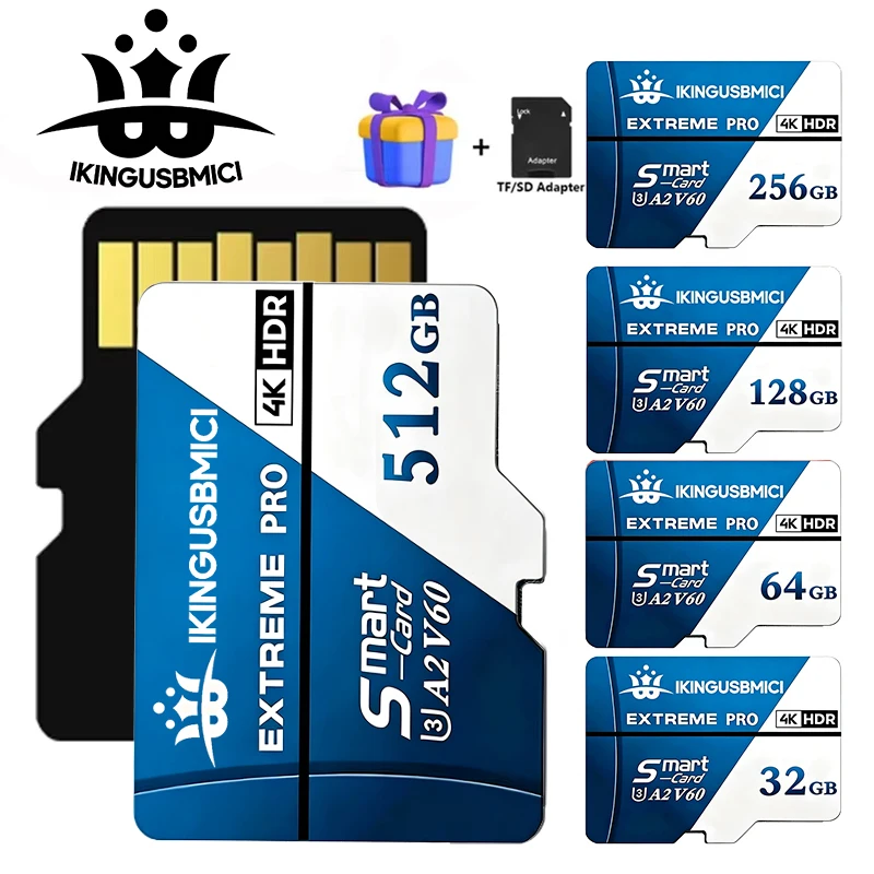 Fast Transfer SD Cards TF Cards Memory Card Micro TF SD Card 256GB 32GB 64GB 512GB A1 Waterproof Class 10 for GoPro Gaming
