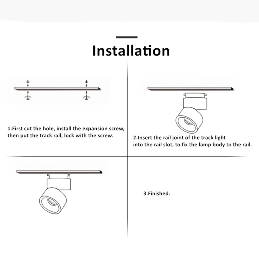 LED Track Light 360 Rotation LED Spotlights 7W 10W 12W 15W Adjustable LED Rail Lamp Surface Mounted Track Lighting Fixture