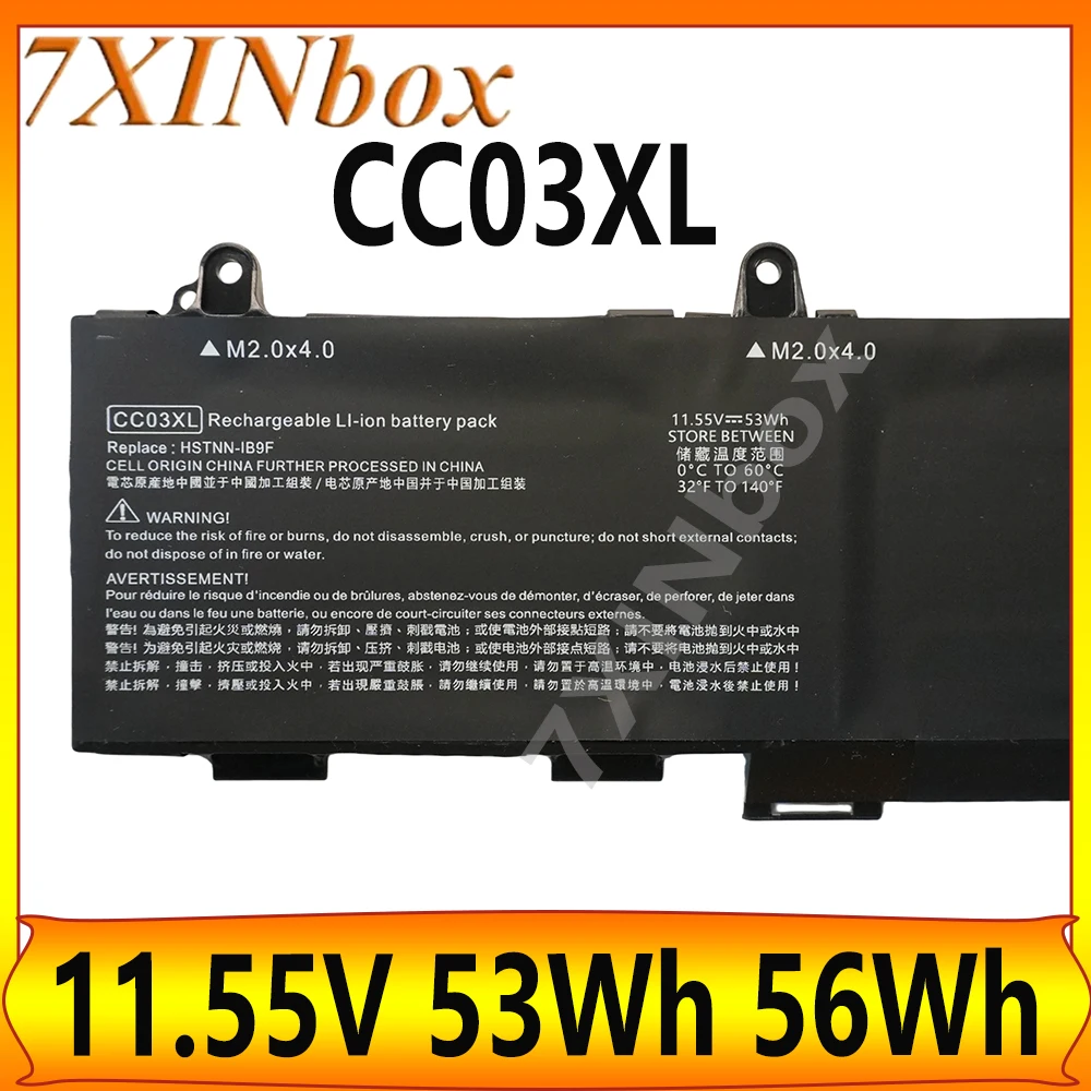7XINbox CC03XL 11.55V 53Wh 56Wh OEM Battery For HP EliteBook 830 835 840 845 G7 ZBook Firefly 14 G7 G8 Inch Mobile Workstatio