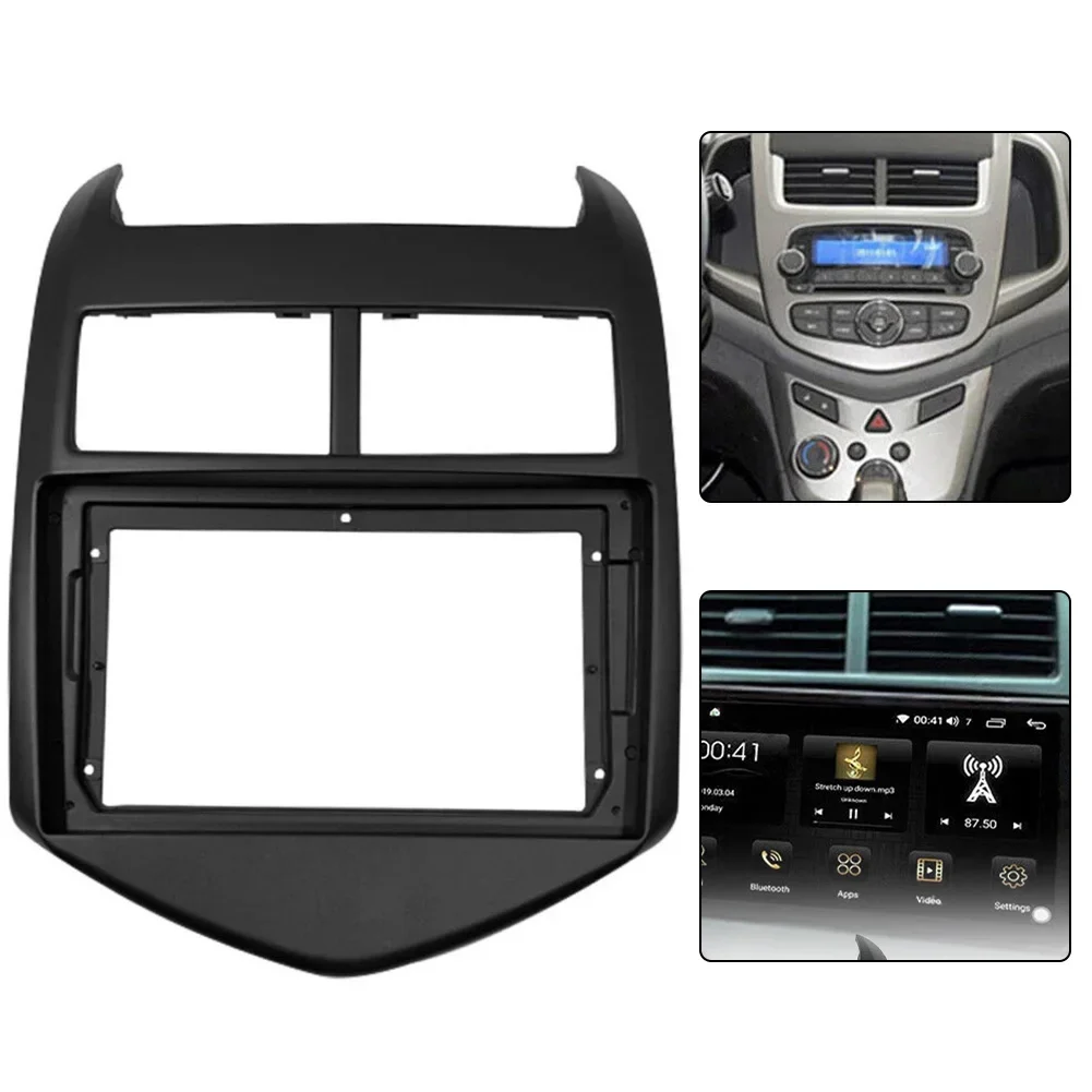 Marco de Panel de Radio para Auto CHEVROLET Aveo 2, SONIC, T300 2011-2015, Plástico, 9 Pulgadas, Negro