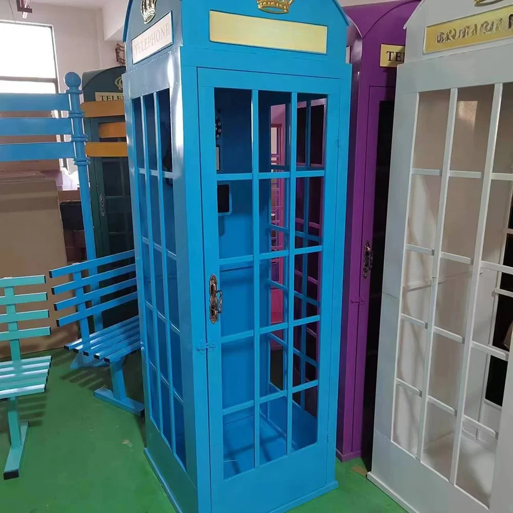 

Custom Metal Red &Pink Phone Booth London Wedding EarPhone Cell For Sales