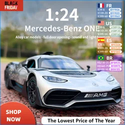 1/24 Mercedes-benz One Alloy Car Model Car Children's Toy Car Open Gift Ornaments Metal Sound And Light Simulation Collectibles