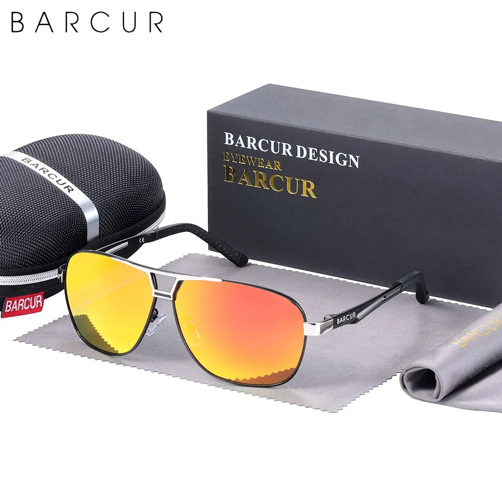 BARCUR High-End-Temperament-Herren-Sonnenbrille mit UV-Schutz ist unverzichtbar für die tägliche Reise, um Blendung zu reduzieren. Markenverpackung – Detail 3