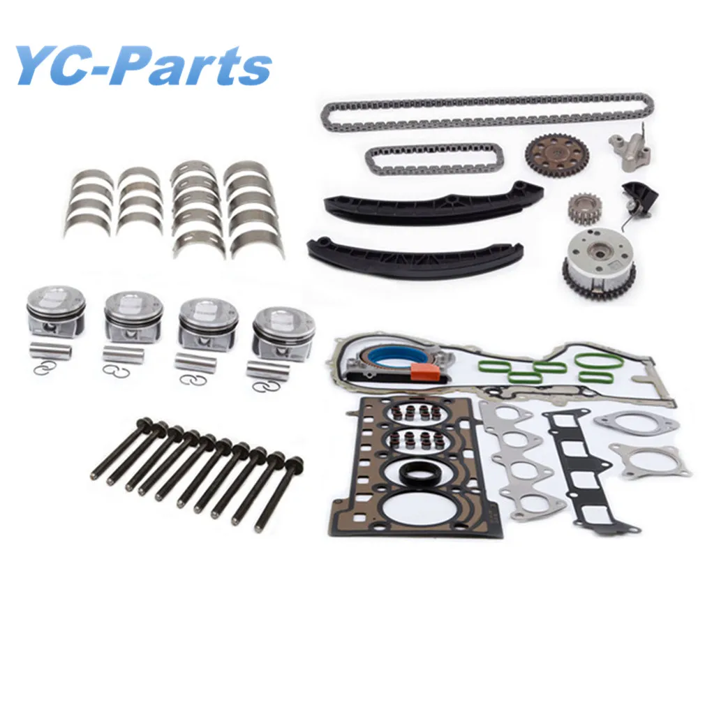 03C107065BF 1.4T Engine Timing Chain Engine Repair Kit Oversized 76.51 +0.5mm Piston Ring Set For VW CC Golf Passat Tiguan Audi