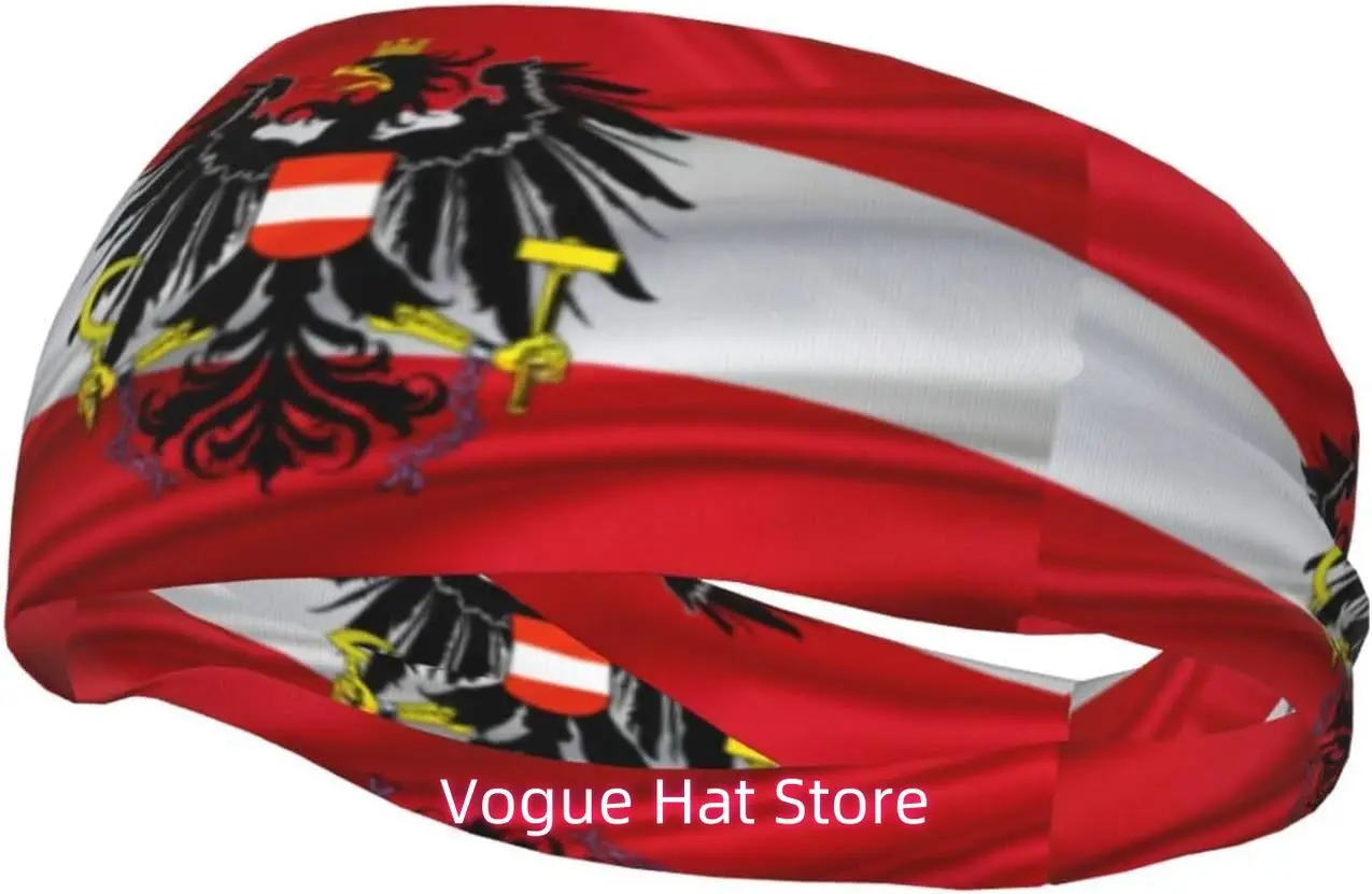 

Coat of Arms of Austria Headbands Sports Non-Slip Tennis Workout Sweat Bands for Women Men
