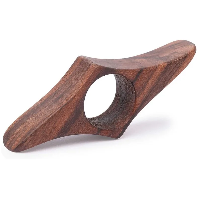 Anillo de Pulgar de Madera Maciza para Poner en la Página, Presionador Portátil de Una Sola Mano, Ayuda para la Lectura, Marcador de Página Creativo de Haya y Nogal, Herramienta, 5 Unidades