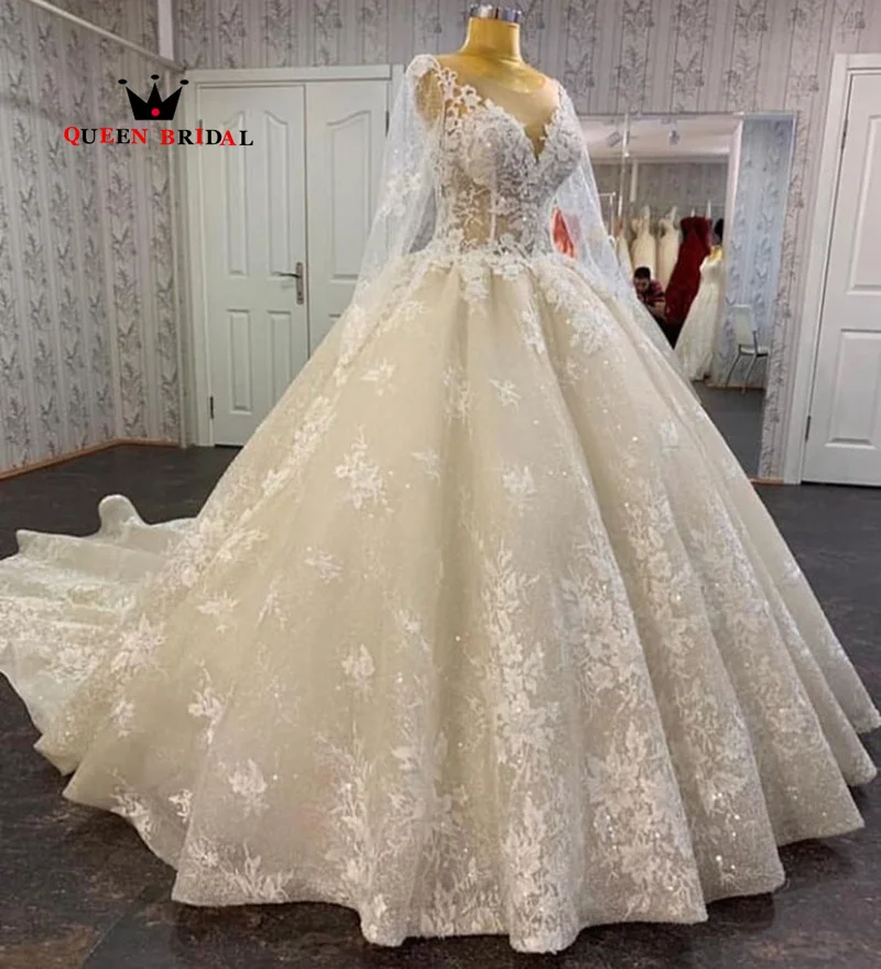 Squisiti abiti da sposa in pizzo con applicazioni di paillettes 2024 senza maniche con scollo a V abiti da sposa lunghi fino al pavimento Robe De Mariée Custom Z82Y