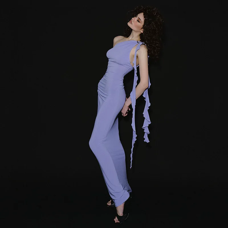 

Summer Elegant Tassel Women's Dress Sexy Off Shoulder Sleeveless Backless Slim Dresses 2025 Vacation Lady Party Vestidos Robe