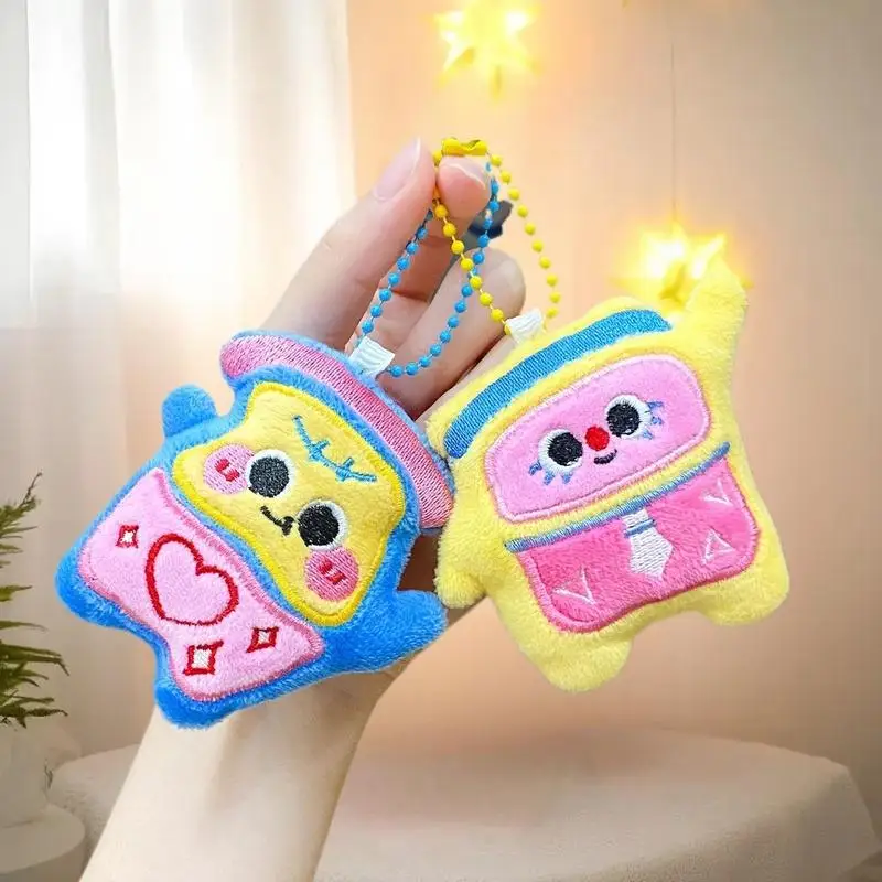 Cute Cartoon Cabinet Plush Pendant Keychain Kawii Stuffed Doll Car Key Ring Backpack Ornament Pendant Decoration Accessories
