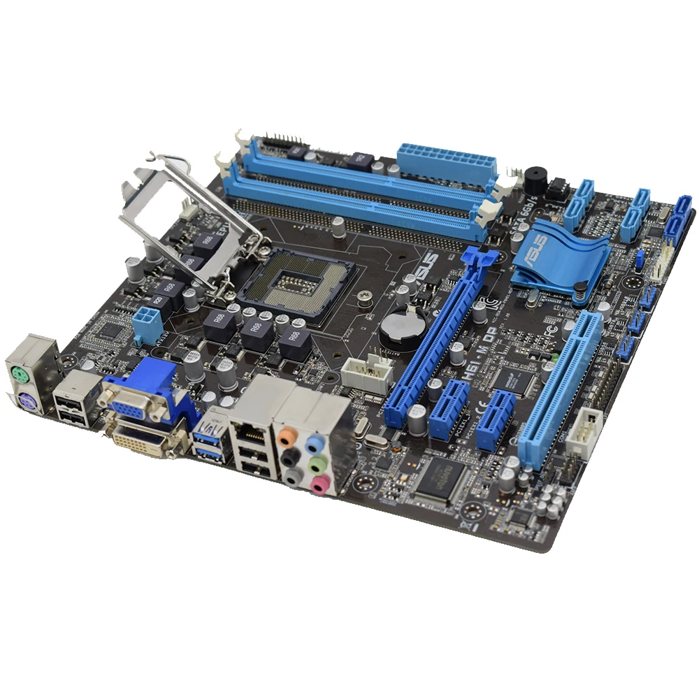 Imagem -02 - Placa-mãe Lga 1155 Ddr3 16gb 1333mhz Chipconjunto Intel H61 Usb 2.0 Sata2 Vga Dvi Pci-e Slot X16 para i7 Asus-p8h61-m