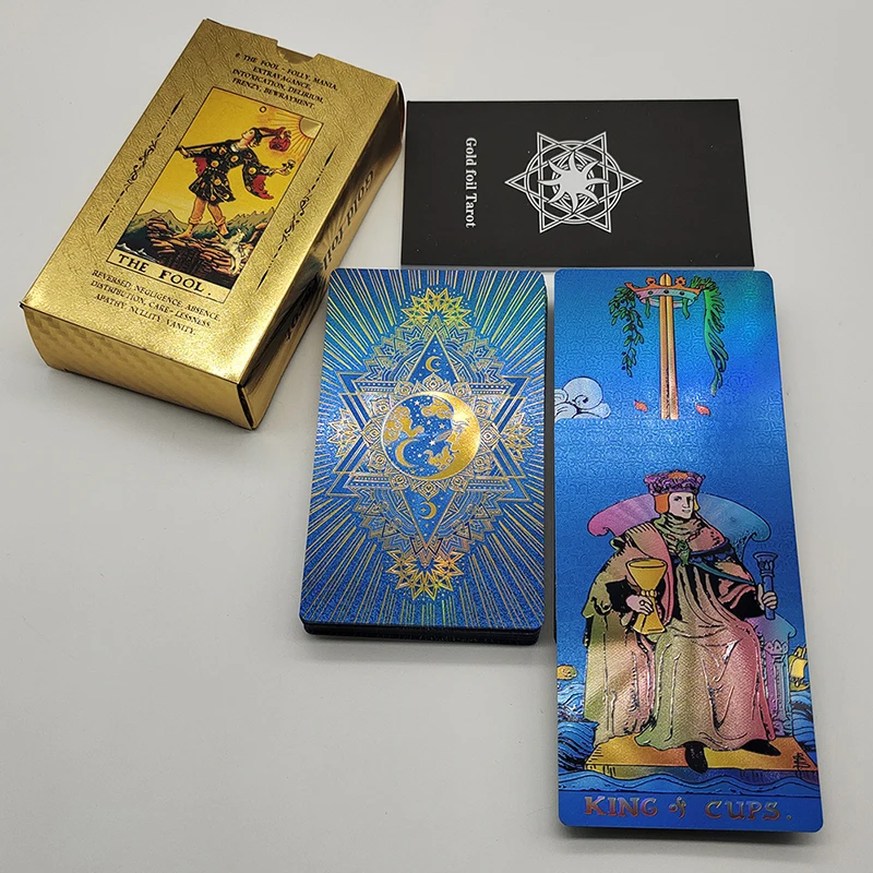 Cost Worthy Luxe Gold Foil Tarot Deck With Nice Plastic Package Board Game of Oracle Cards For Beginners