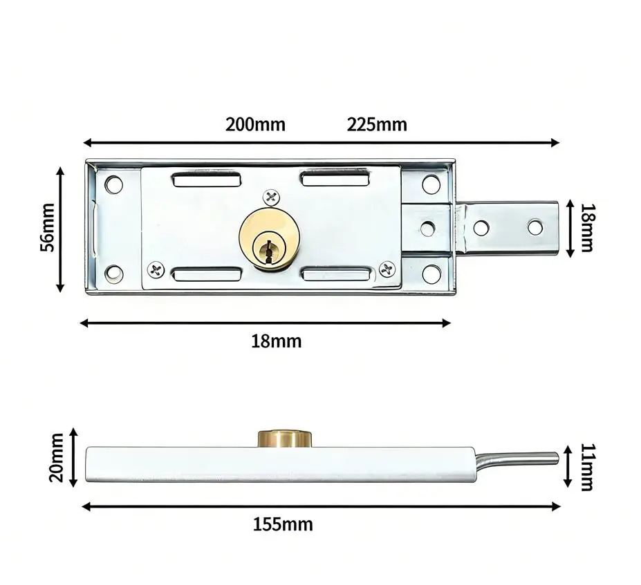 

Garage Door Lock With Round Cylinder Swing Garage Lock Dual-Side Key Operation Heavy Duty Security Garage Door Lock