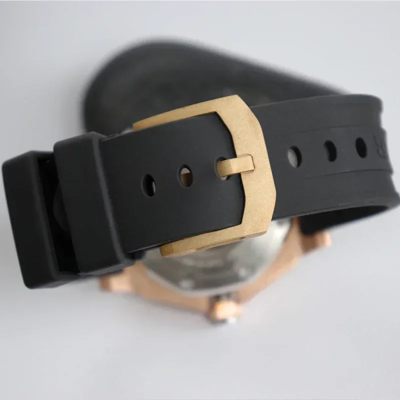 Hruodland W-002 Édition Limitée 43mm Solide Bronze Montre De Plongée Pour Hommes 9015 Mouvement Mécanique Saphir Clip Shoous Montres