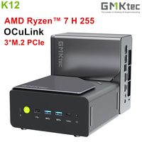 GMKtec NucBox K12 Gaming Mini PC AMD Ryzen 7 H 255 OCuLink USB4 2*DDR5 3*PCIe 2*2.5G LAN RGB Desktop Computer Windows 11 WiFi6E