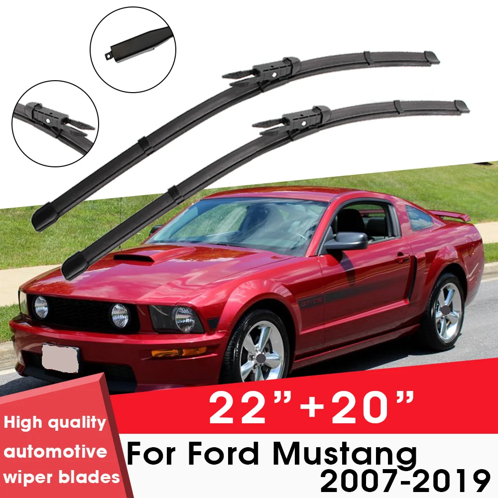 

Car Wiper Blade Blades For Ford Mustang 2007-2019 22"+20" Windshield Windscreen Clean Naturl Rubber Cars Wipers Accessories