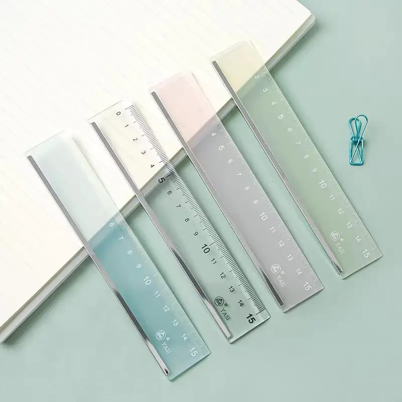 1PC 15cm Straight Ruler Transparent Plastic Ruler Drawing Tool Desk Accessories Student Stationery School Office Supplies