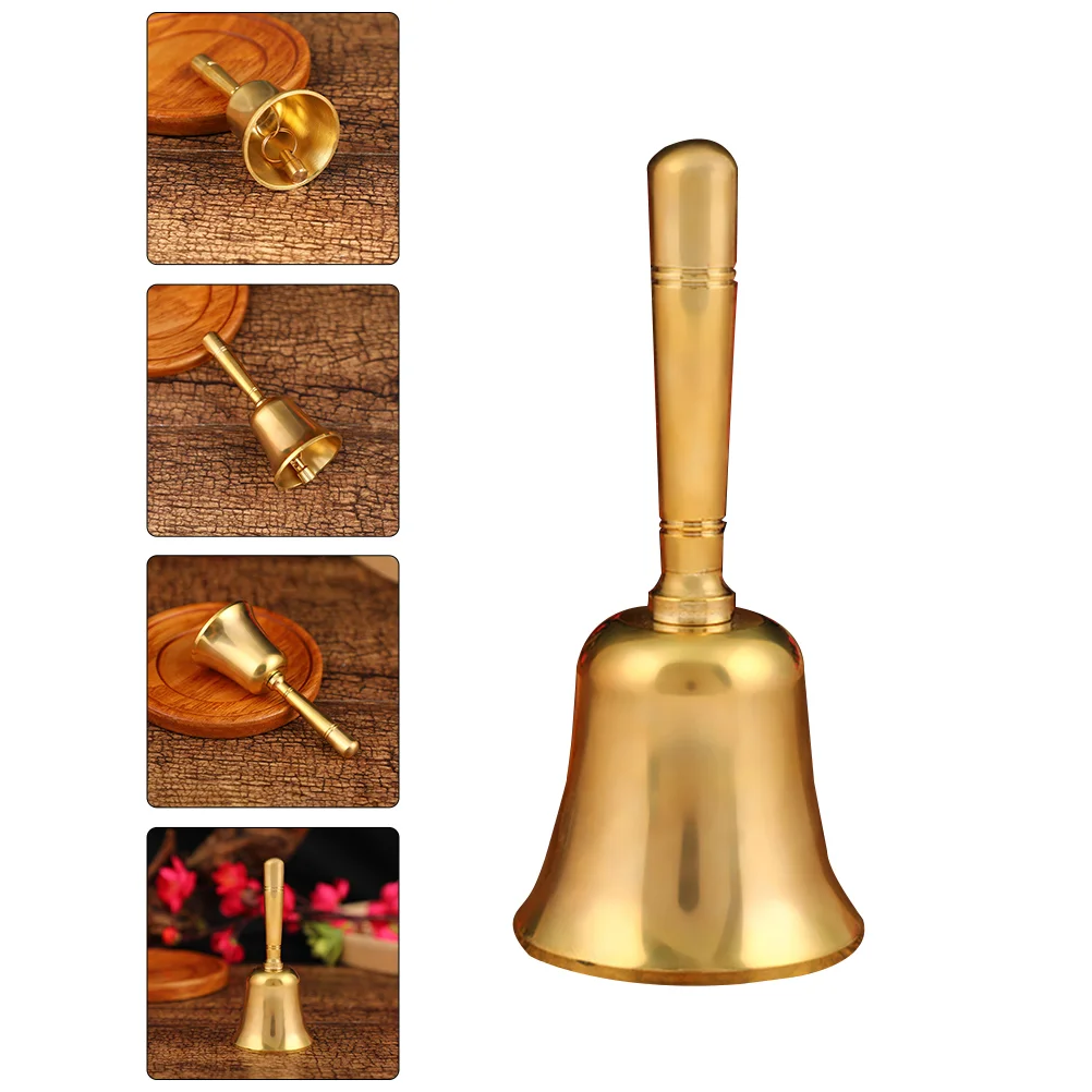 

Brass Handbell Vintage Hotel Dish Doorbell Service Metal Ring Chime Call Crafts Customer Desktop