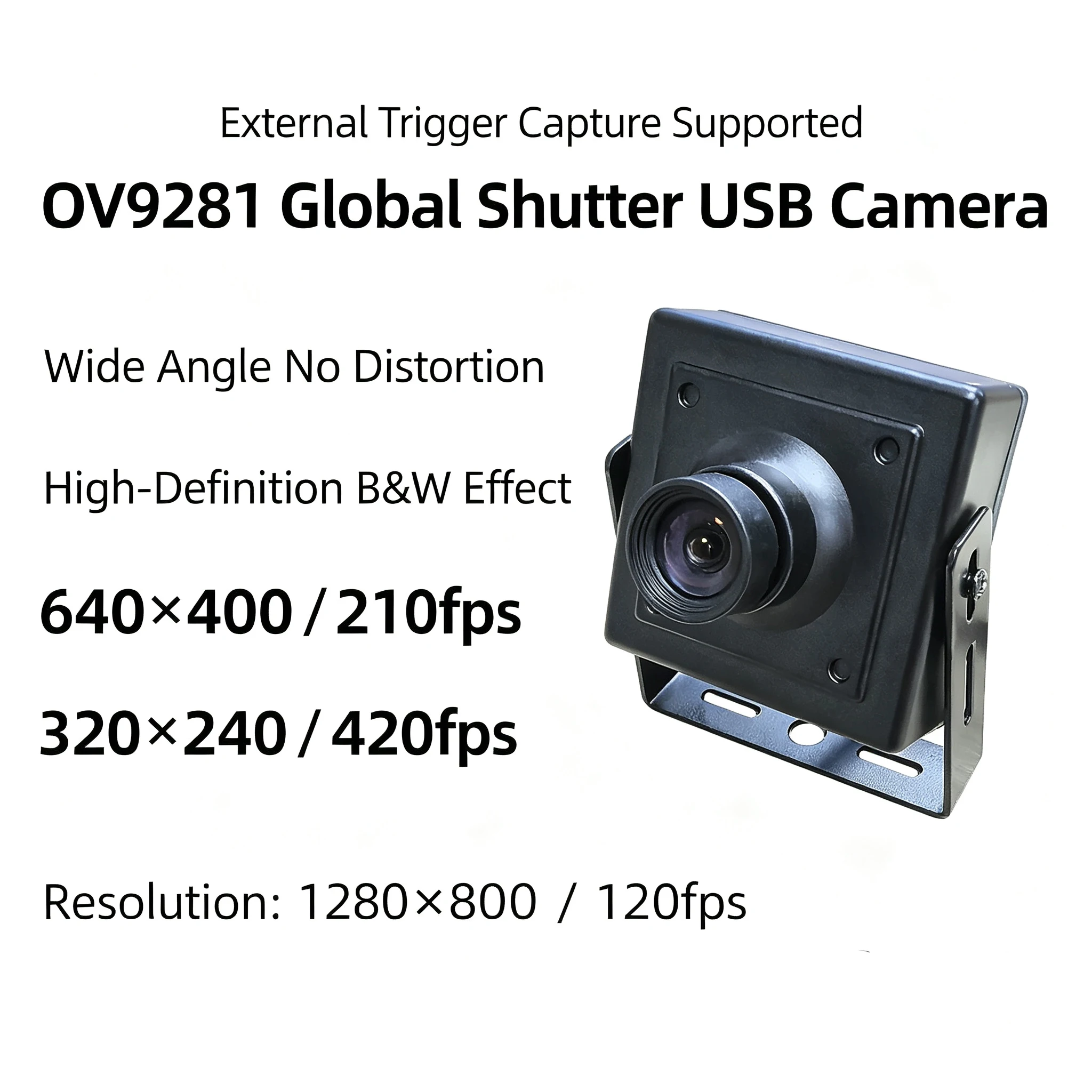 OV9281 1MP Global Shutter USB Camera Module 420fps Black White High Speed Capture No Driver