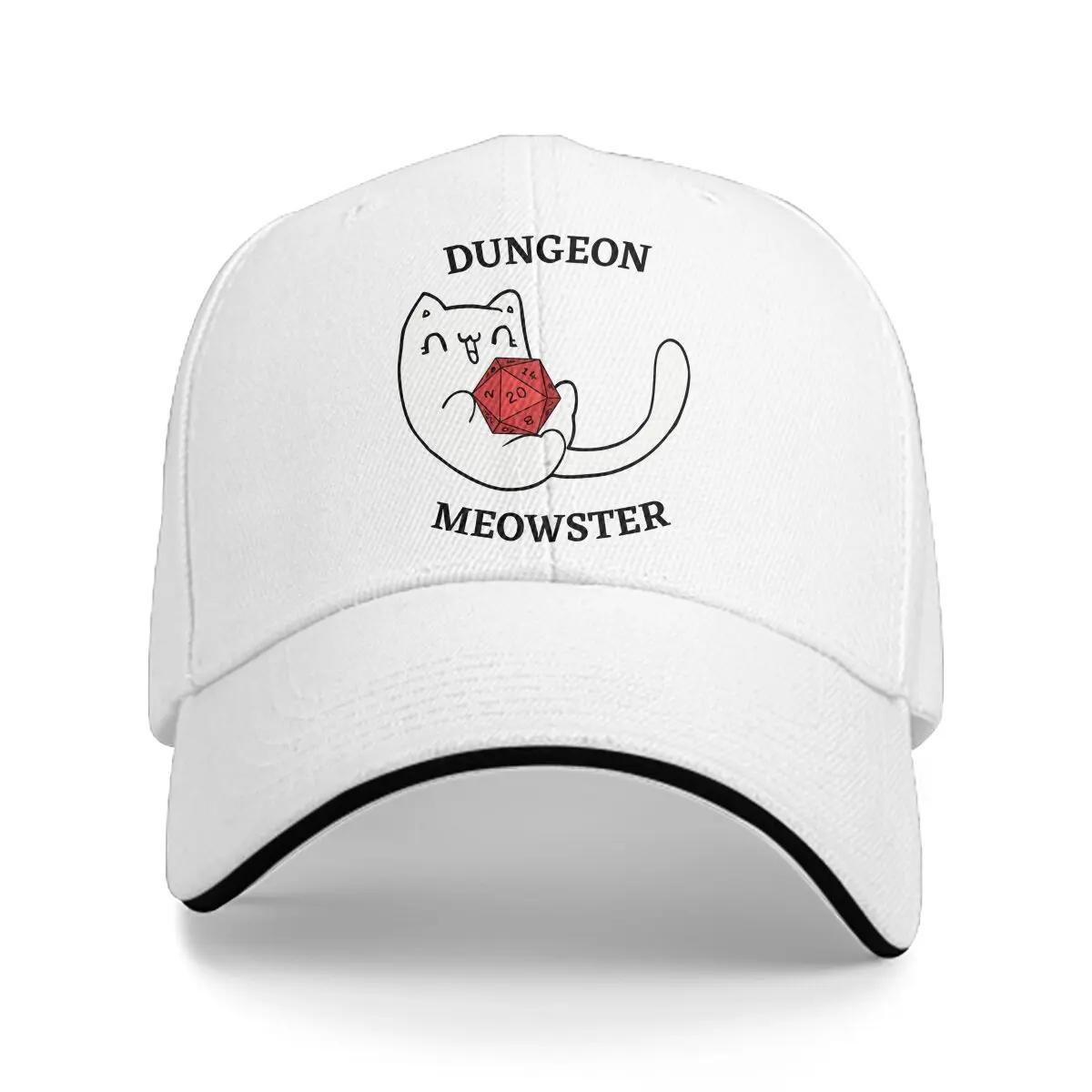 

Pure Color Dad Hats Dungeon Meowster Men's Hat Sun Visor Baseball Caps DnD Game Peaked Cap