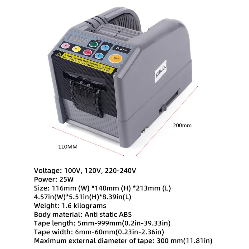 Imagem -02 - Máquina de Corte Fita Automática Kafuqu Zcut-9 220 110v Auto Inteligente 660 mm Máquina do Cortador do Rolo para o Empacotamento da Fábrica