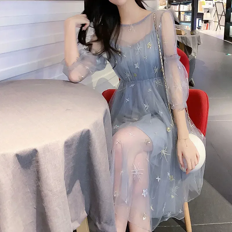 Female Dresses Midi Fairy Women's Dress Cute Kawaii Hot Elegant Chic G New Features of High Quality Luxury Aesthetic Xxl Loose X