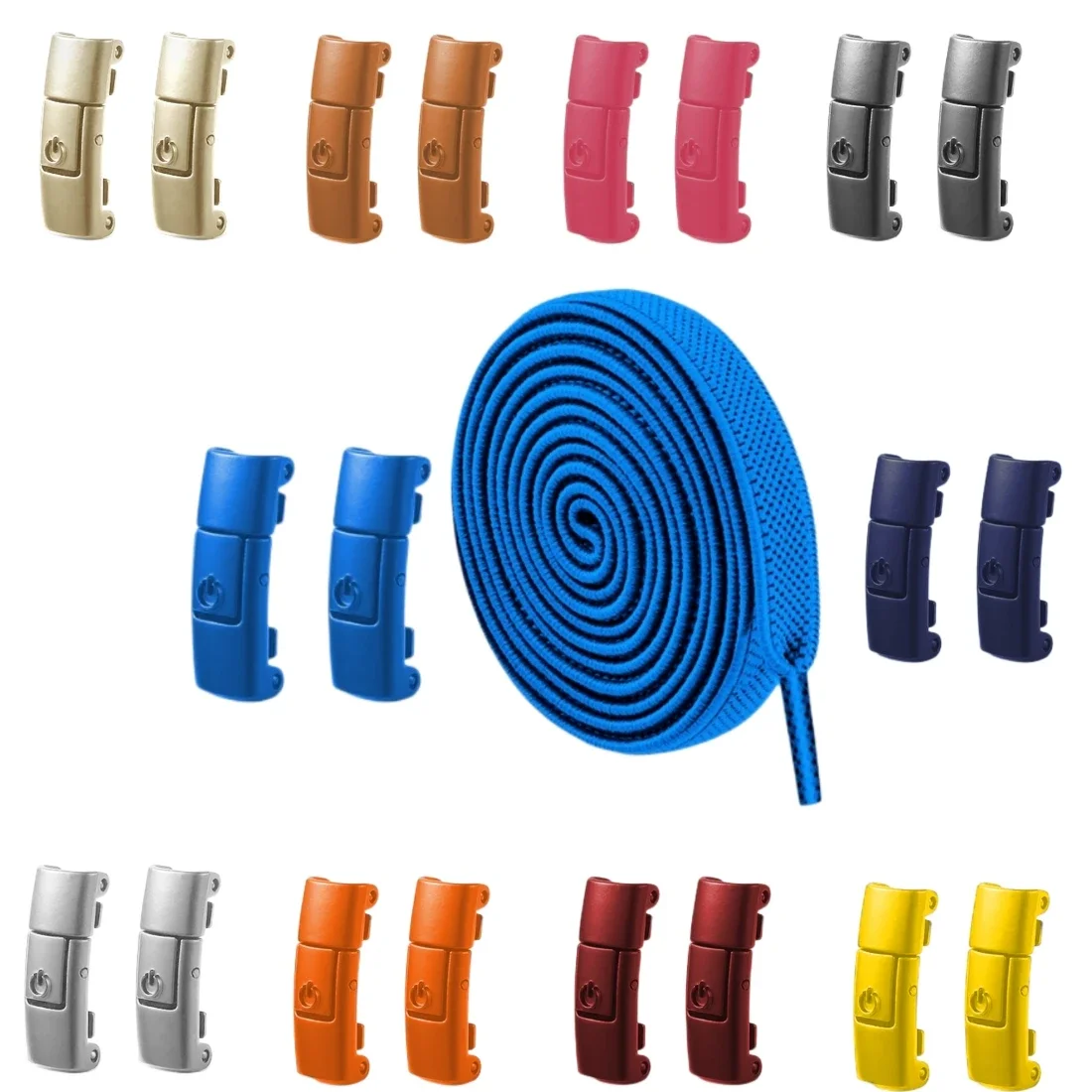 8MM 20 Color Switches Buckle No Tie Shoe Laces Press Lock Shoelaces Without Ties Elastic Laces Sneaker Kids Adult Flat Shoelace