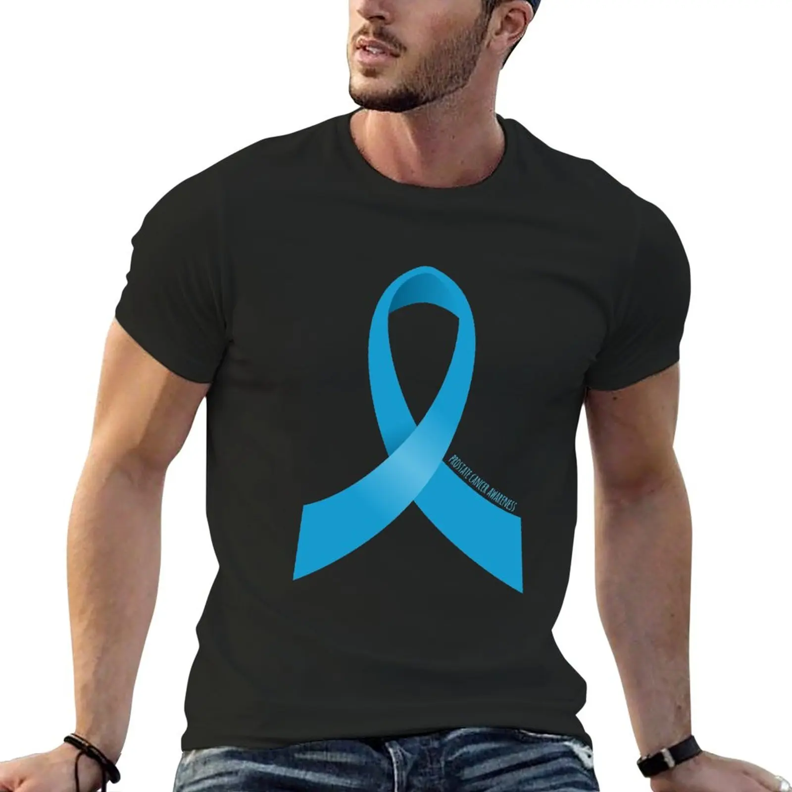 New Prostate Cancer Awareness Ribbon T-Shirt Blouse quick drying shirt summer top Men's clothing