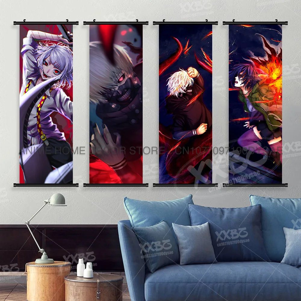 Tokyo Ghoul Poster, klassischer Anime-Leinwanddruck, hängende Malerei, Wandkunst, Heimdekoration, Wandbild, Raumdekoration, Schriftrollen, Bilder – Detail 2