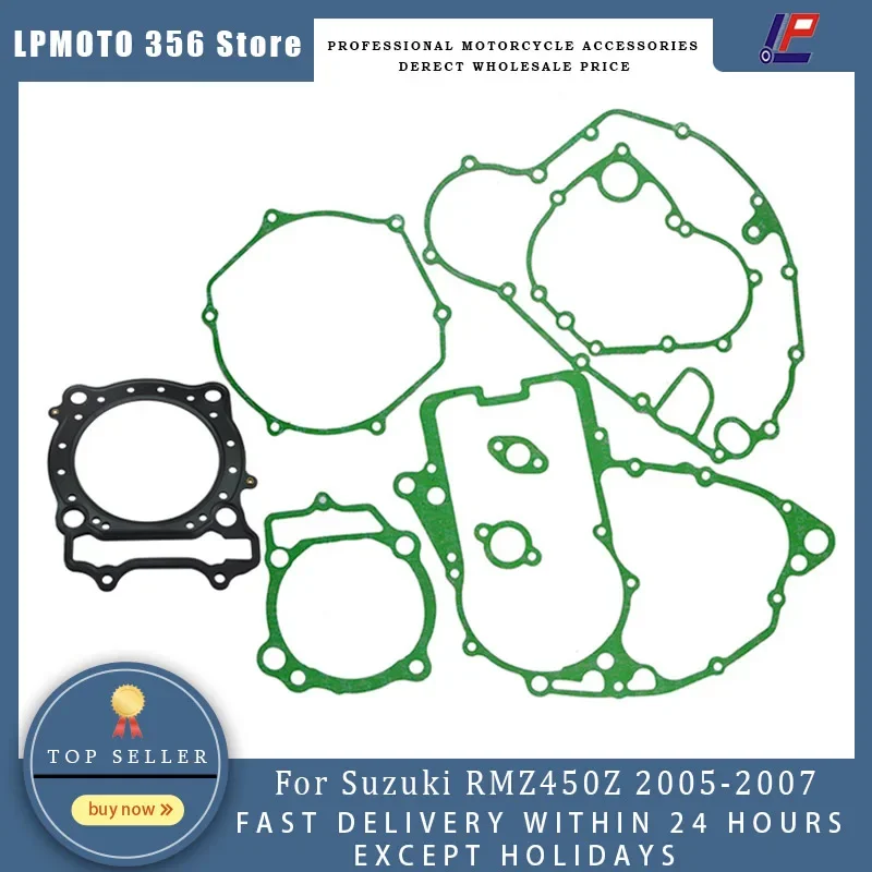 

Motorcycle Engine Bottom Cylinder Crankcase Stator Clutch Cover Gaskets Set For Suzuki RMZ450 2005-2007