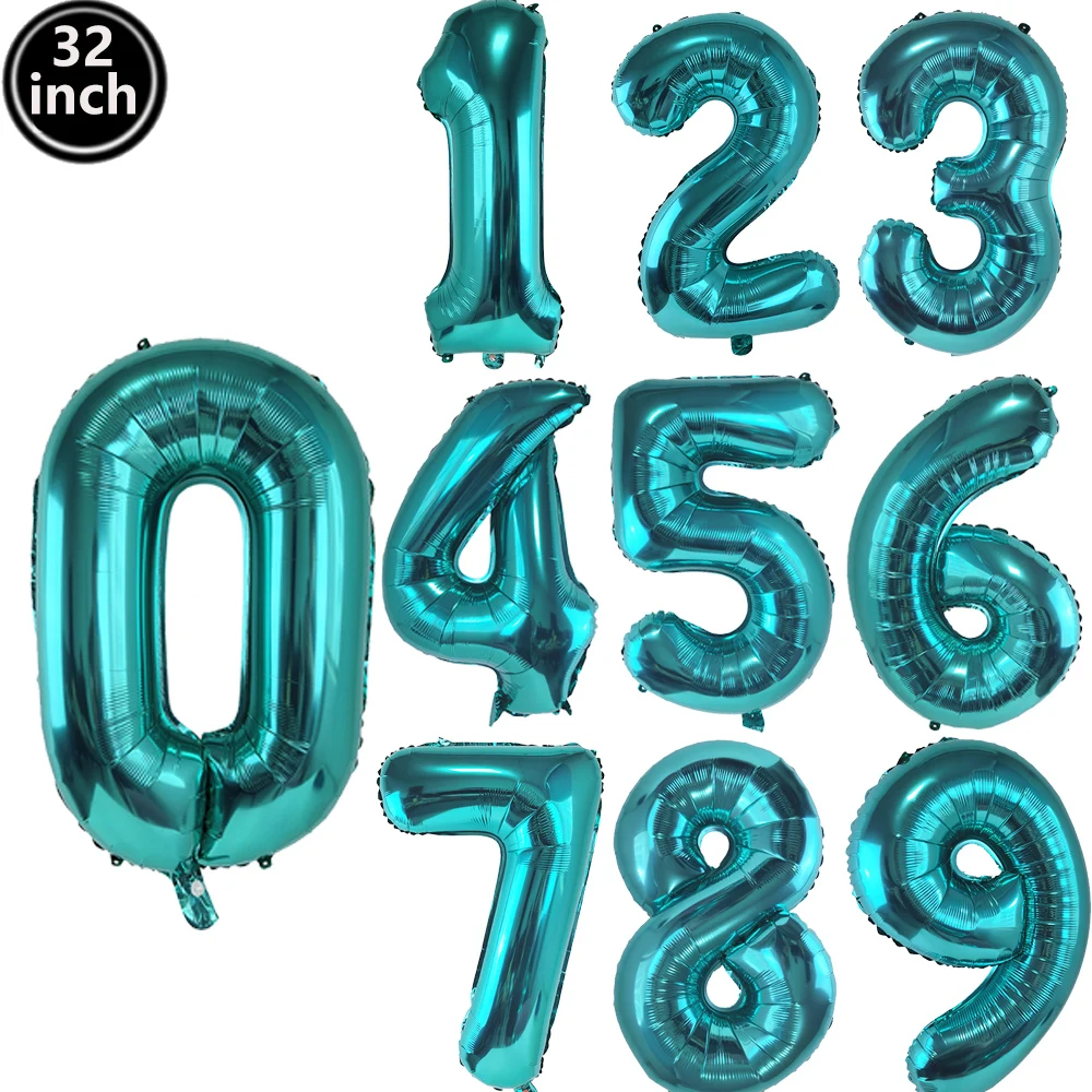 32inch Teal Blue Number 18 Bal - Balloon Pump Hand 评论和价格