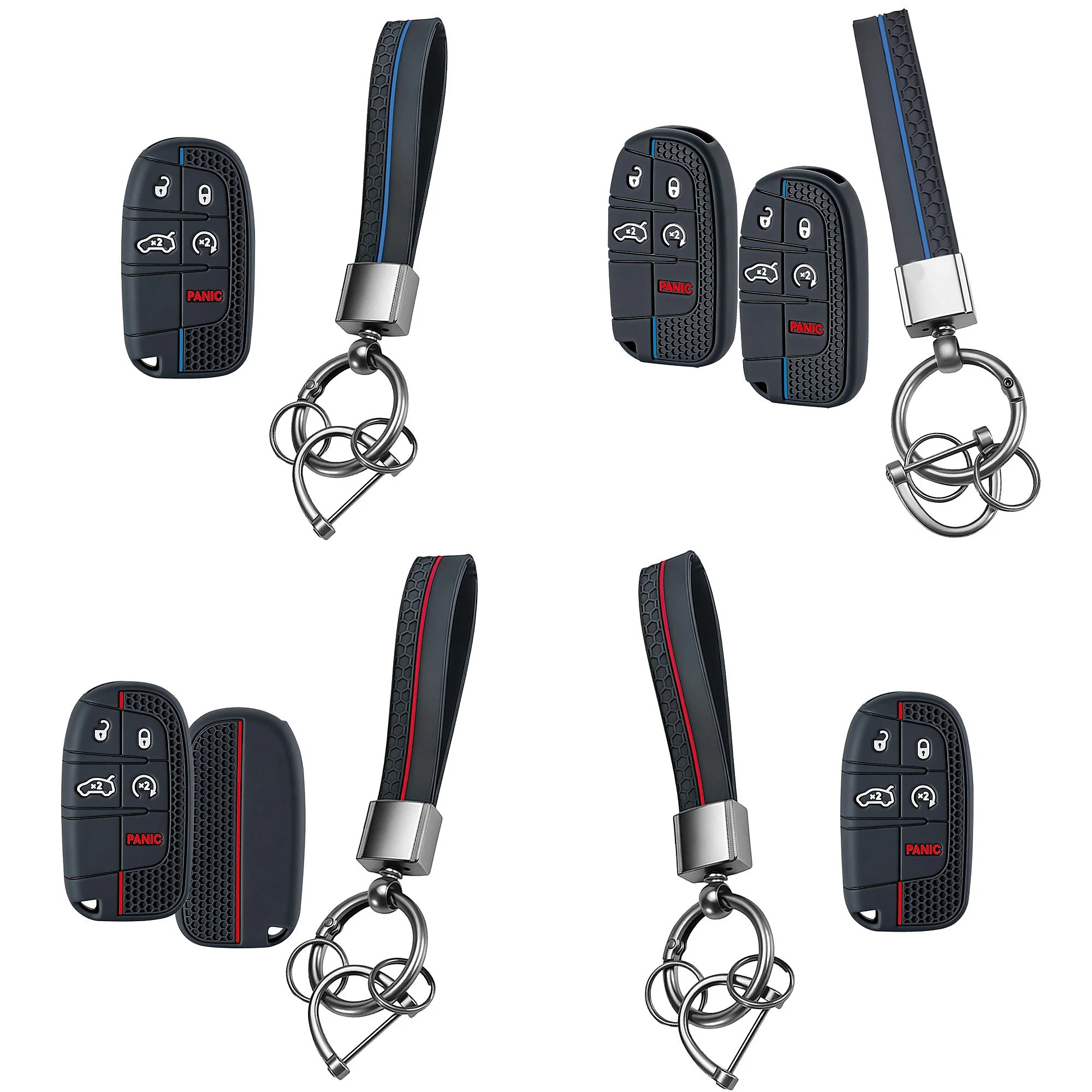 Car Key Fob Cover Auto Key Shell for Jeep Cherokee Compass Renegade Dodge Charger Chrysler 300C