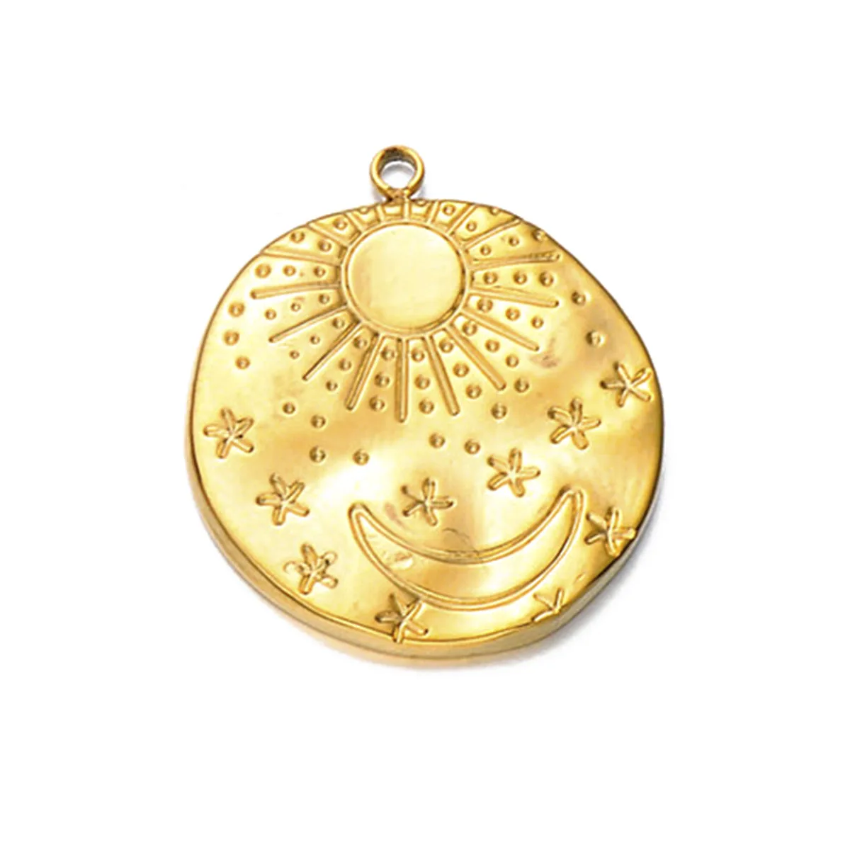 5pcs/lot Stainless Steel Gold Moon Star Sun Pendant Charms Metal Necklace Earring Findings for DIY Jewelry Making Accessories