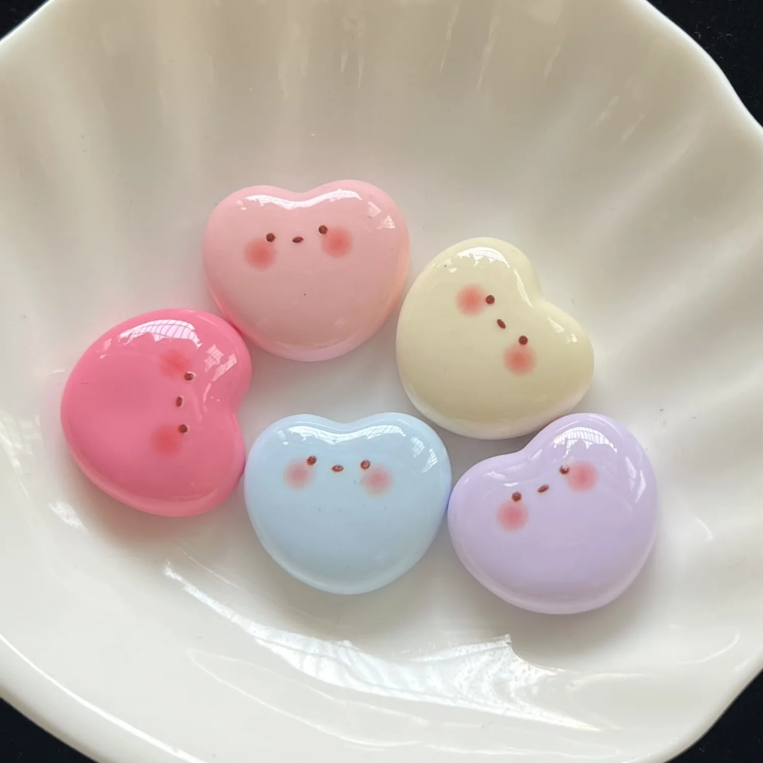 5pcs miniso series cute love cartoon resin flatback cabochons diy crafts materials jewelry making charms