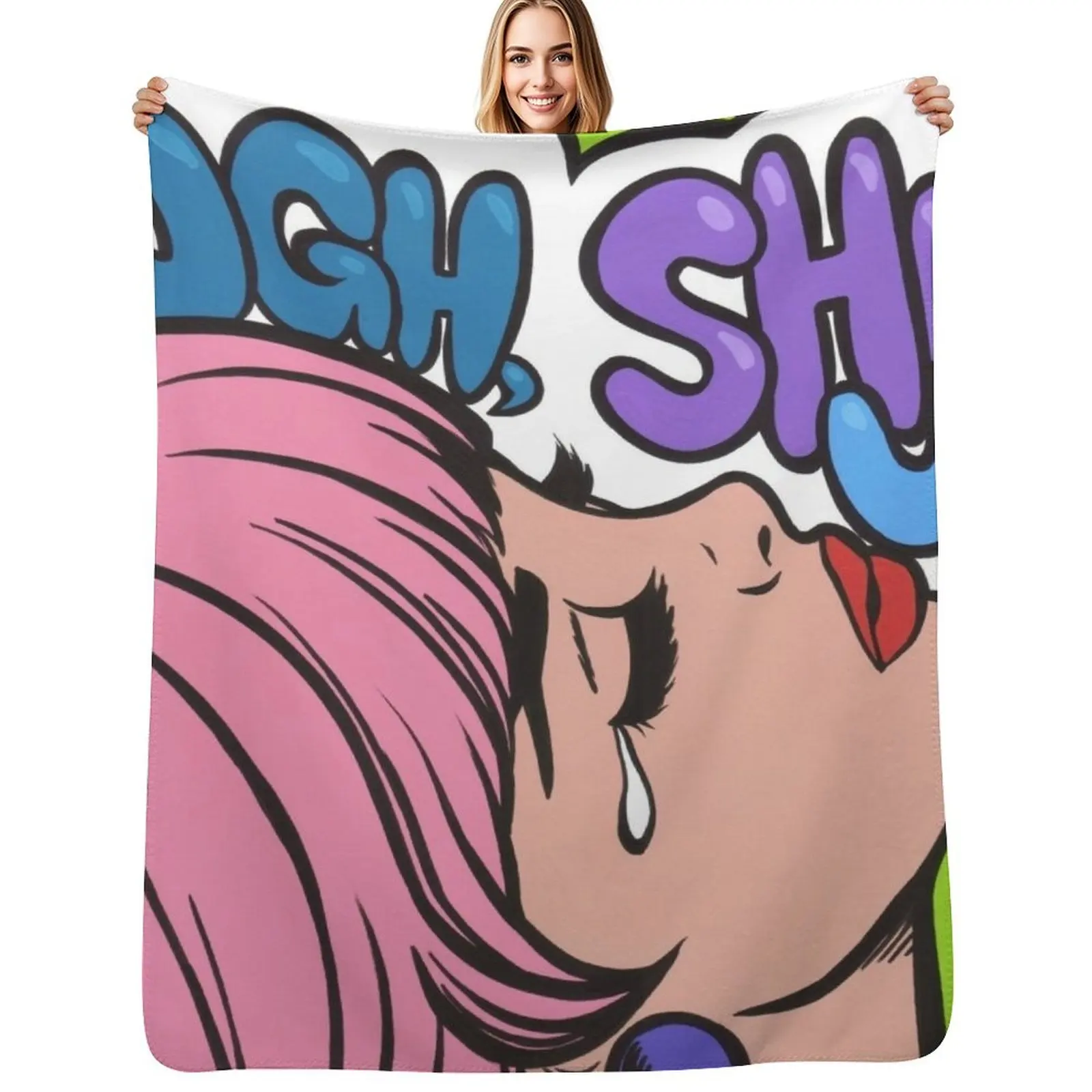 Ugh, Shut Up! Crying Comic Girl Throw Blanket Vintage for sofa Decoratives Picnic Moving Summer Blankets