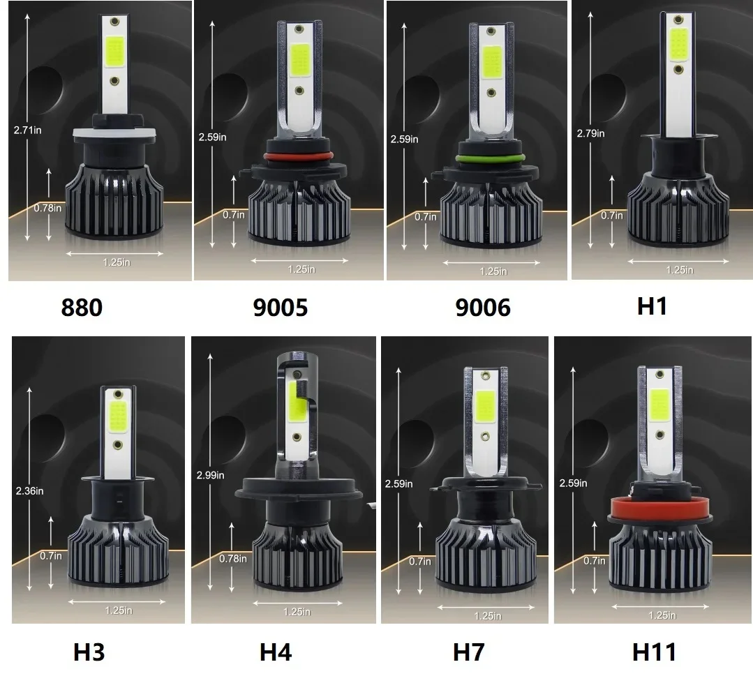 2Pcs LED Car Headlight H4 H7 H1 LED H11 H8 H9 H27 881 Blue 6000K Lemon Green Auto Fog Light H3 9005 HB3 9006 12V LED Bulb view 5