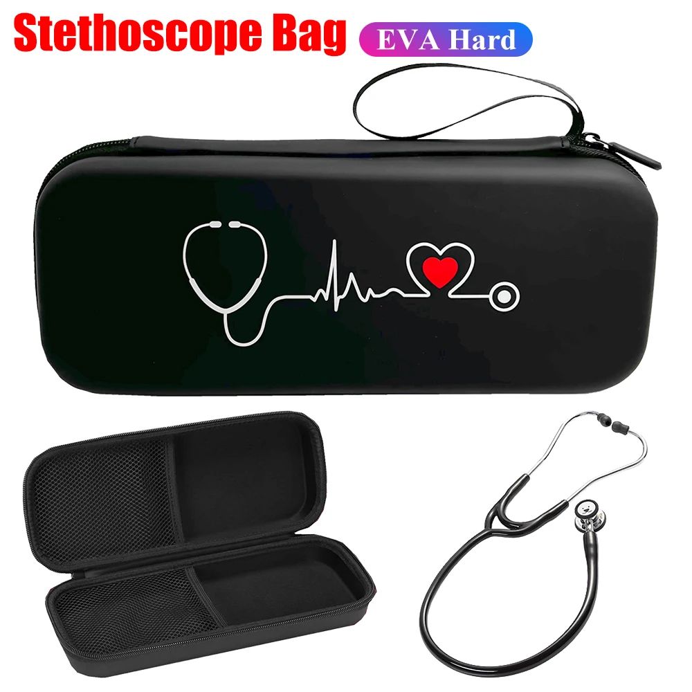 Stethoscope Case PU Stethoscope Bag Anti-scratch Stethoscope Travel Bag with Mesh Bag for 3M Littmann MDF ADC Omron Stethoscopes