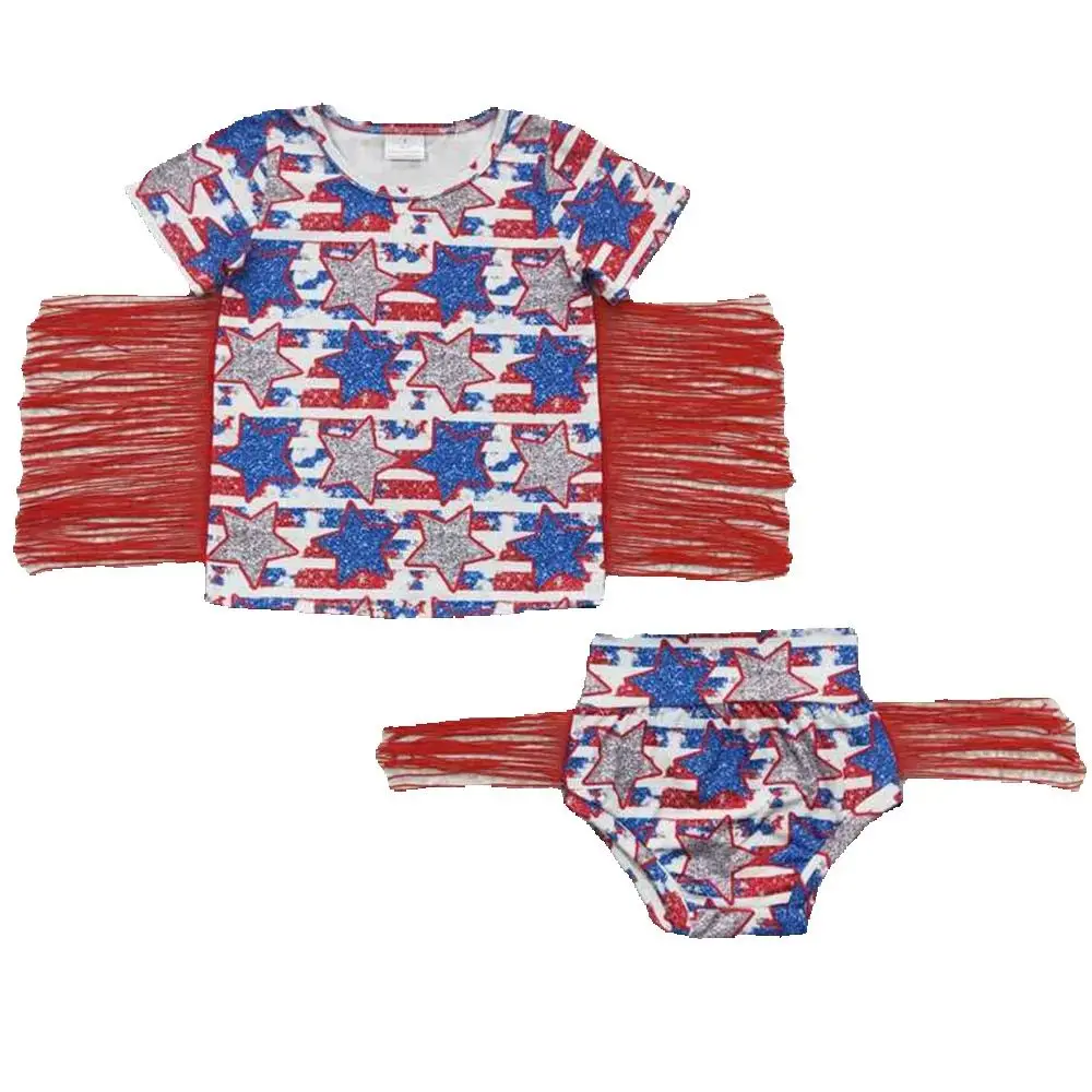

GBO0082 baby clothes 4th of july summer bummies set