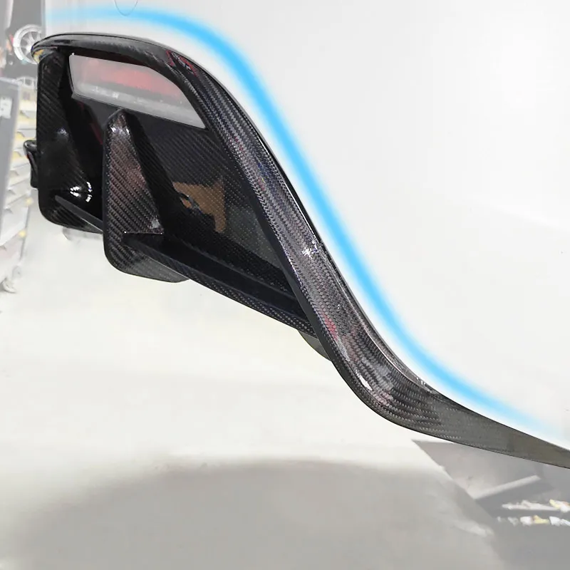 2017 - 2023 2020 2021 2022 Model3 Rear Lip Real Dry Carbon Fiber Composite Auto Parts untuk Model 3 Diffuser Rear Bumper