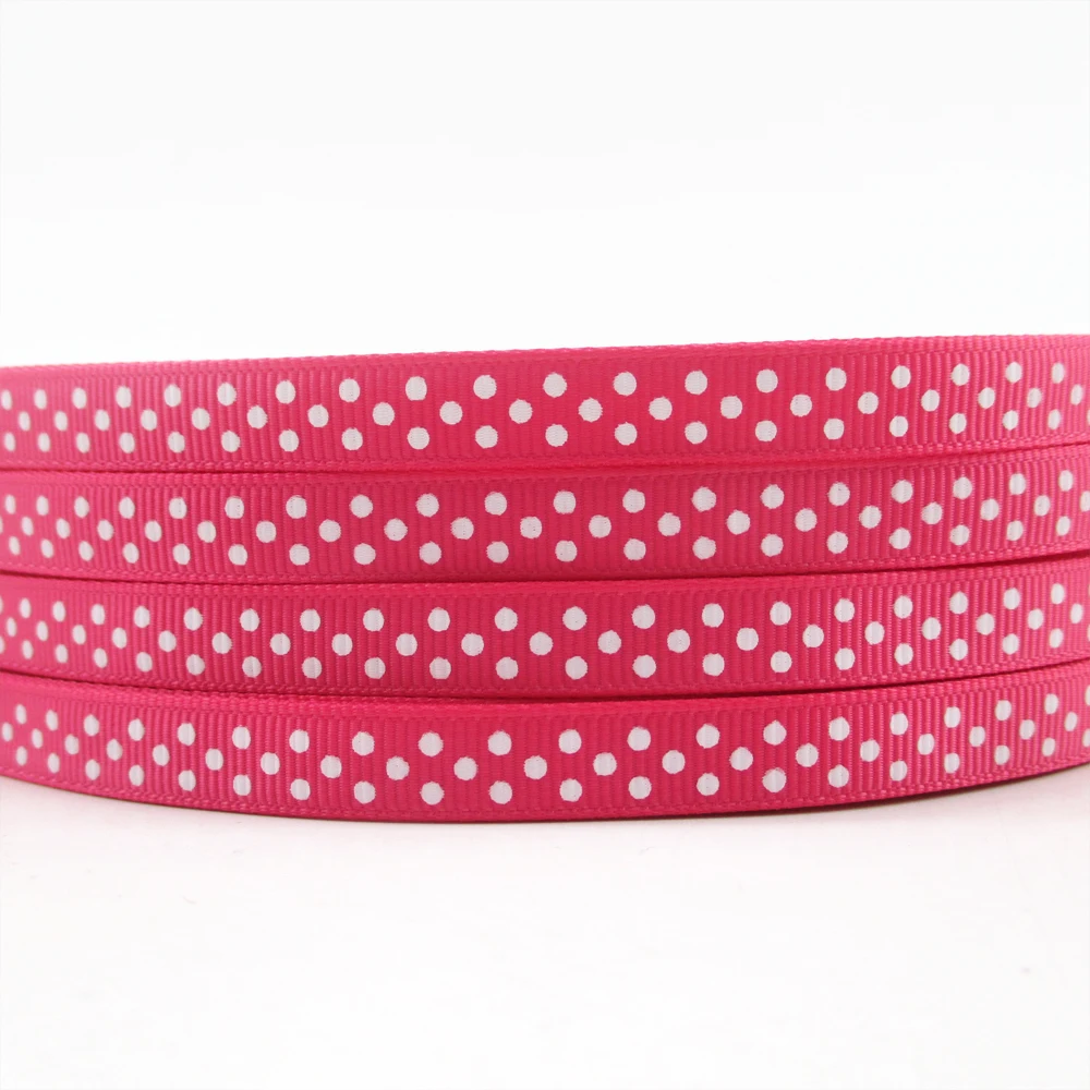 5 Yards 9mm Polka Dots Printed Grosgrain Ribbons For Wedding Festival Party Decorations DIY Bow Craft Gifts Wrapping,5Yc19822