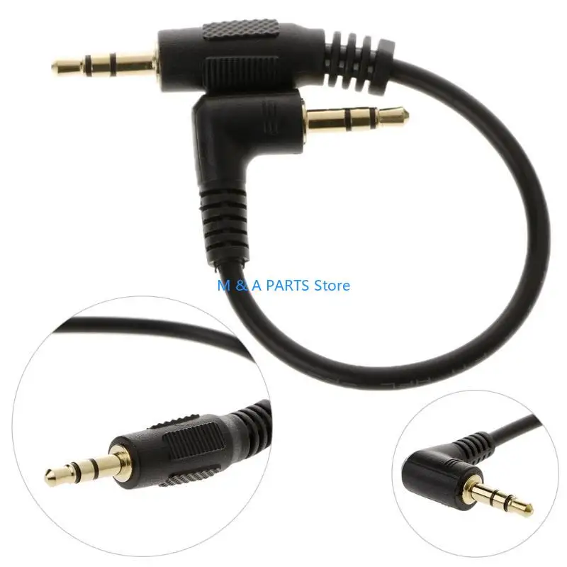U1JF Cable 90 Degree 3.5mm Male to Male Stereo Cable for Car AUX Speaker