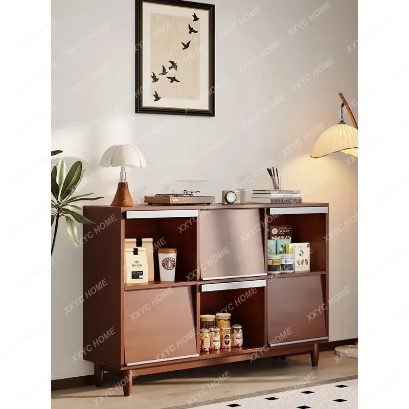 XXBedroom Bedside Drawer Cabinet Middle Antique Storage Cabinet Living Room Wall LockerX9